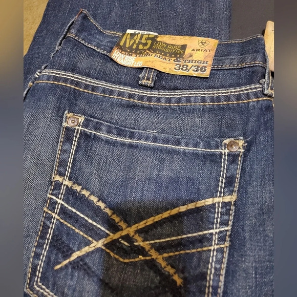 ARIAT MEN'S M5 LOW RISE STRAIGHT LEG JEANS NWT Sz 38/36 - Picture 7 of 7
